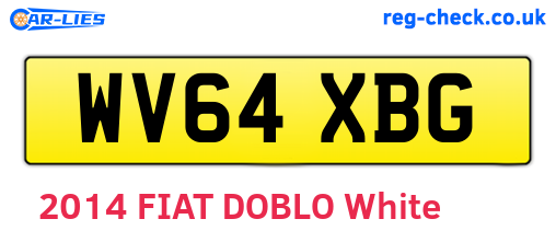 WV64XBG are the vehicle registration plates.