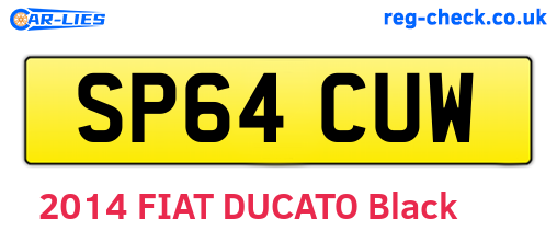 SP64CUW are the vehicle registration plates.