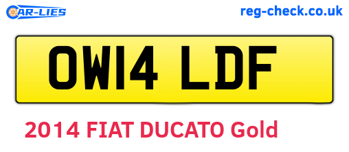 OW14LDF are the vehicle registration plates.