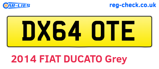 DX64OTE are the vehicle registration plates.