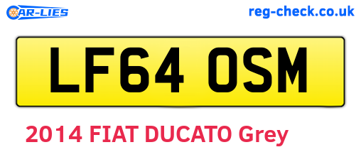 LF64OSM are the vehicle registration plates.
