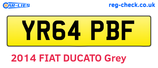 YR64PBF are the vehicle registration plates.