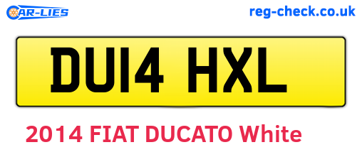 DU14HXL are the vehicle registration plates.