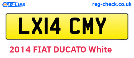 LX14CMY are the vehicle registration plates.