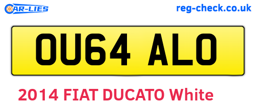 OU64ALO are the vehicle registration plates.