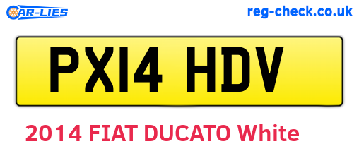 PX14HDV are the vehicle registration plates.