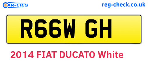 R66WGH are the vehicle registration plates.