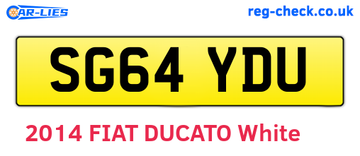 SG64YDU are the vehicle registration plates.