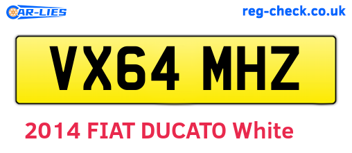 VX64MHZ are the vehicle registration plates.