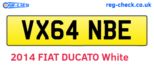 VX64NBE are the vehicle registration plates.