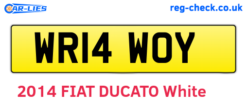 WR14WOY are the vehicle registration plates.