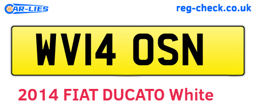 WV14OSN are the vehicle registration plates.