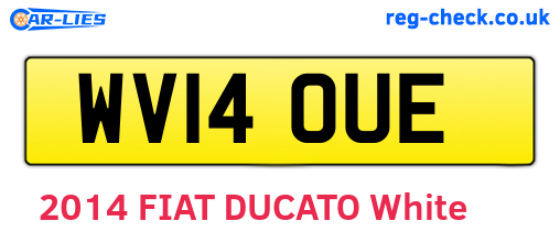 WV14OUE are the vehicle registration plates.