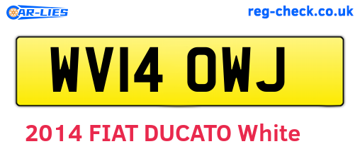 WV14OWJ are the vehicle registration plates.