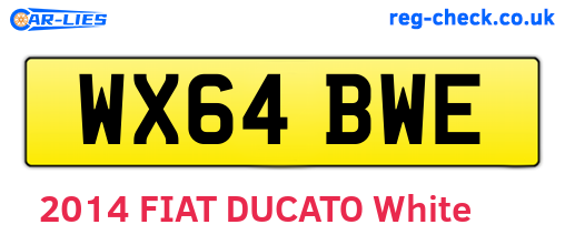 WX64BWE are the vehicle registration plates.