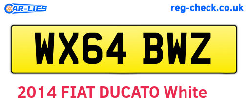 WX64BWZ are the vehicle registration plates.