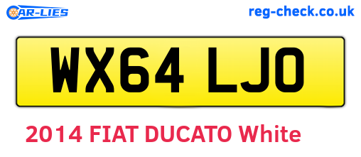 WX64LJO are the vehicle registration plates.