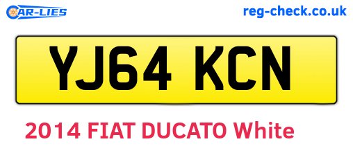 YJ64KCN are the vehicle registration plates.