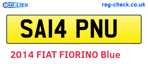 SA14PNU are the vehicle registration plates.