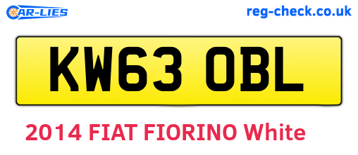 KW63OBL are the vehicle registration plates.