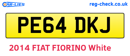 PE64DKJ are the vehicle registration plates.