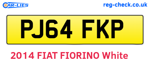 PJ64FKP are the vehicle registration plates.
