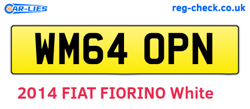 WM64OPN are the vehicle registration plates.
