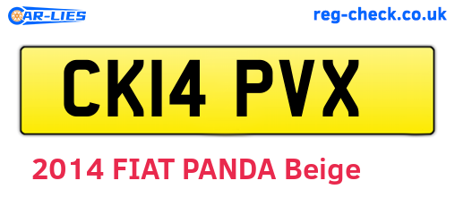 CK14PVX are the vehicle registration plates.