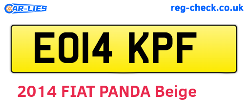 EO14KPF are the vehicle registration plates.