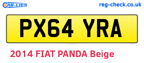 PX64YRA are the vehicle registration plates.