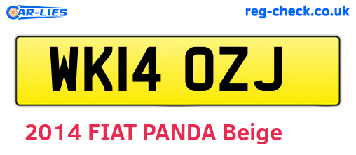 WK14OZJ are the vehicle registration plates.