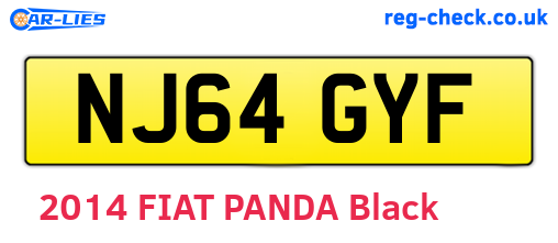 NJ64GYF are the vehicle registration plates.