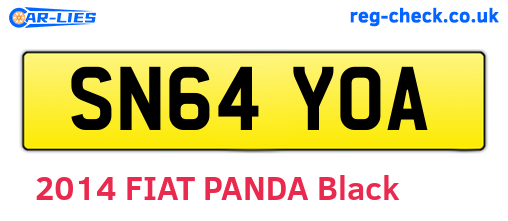 SN64YOA are the vehicle registration plates.