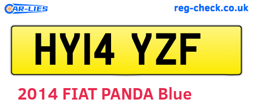 HY14YZF are the vehicle registration plates.