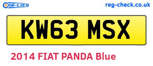 KW63MSX are the vehicle registration plates.