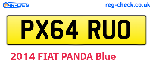 PX64RUO are the vehicle registration plates.