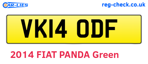 VK14ODF are the vehicle registration plates.