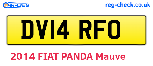 DV14RFO are the vehicle registration plates.