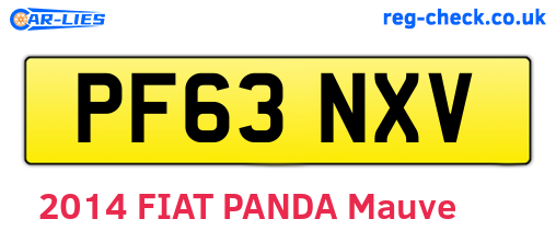 PF63NXV are the vehicle registration plates.
