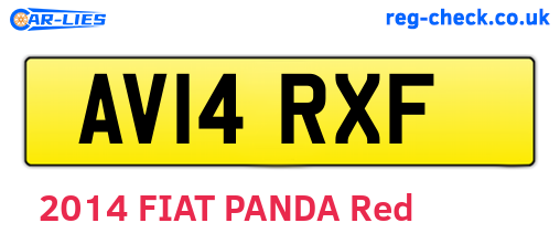 AV14RXF are the vehicle registration plates.