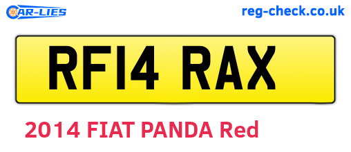 RF14RAX are the vehicle registration plates.