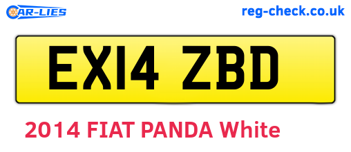 EX14ZBD are the vehicle registration plates.