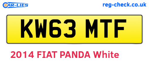 KW63MTF are the vehicle registration plates.