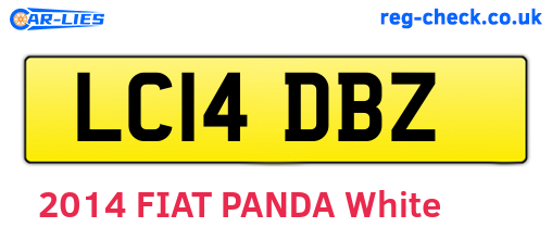 LC14DBZ are the vehicle registration plates.