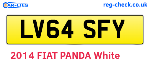 LV64SFY are the vehicle registration plates.