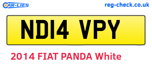 ND14VPY are the vehicle registration plates.