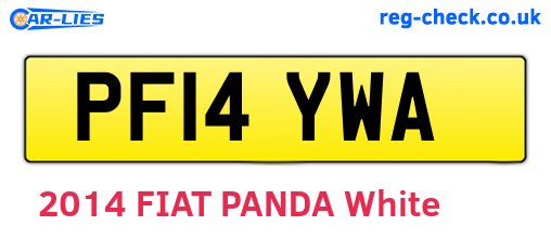 PF14YWA are the vehicle registration plates.