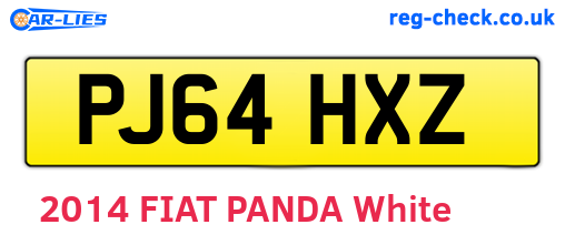 PJ64HXZ are the vehicle registration plates.