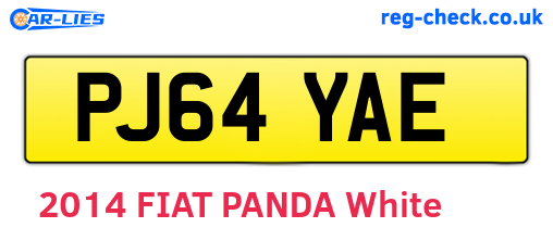 PJ64YAE are the vehicle registration plates.