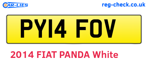 PY14FOV are the vehicle registration plates.